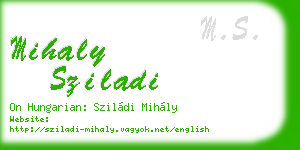mihaly sziladi business card