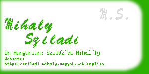 mihaly sziladi business card